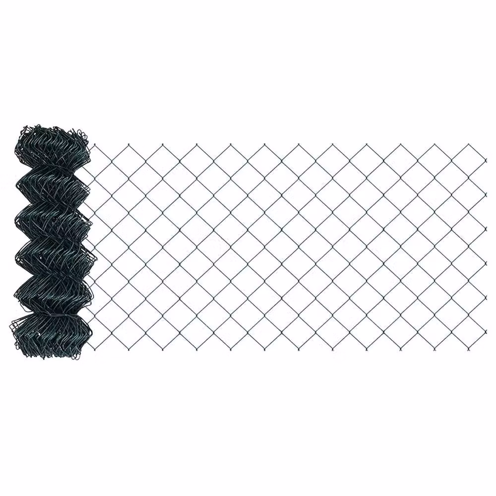 Berkfield Home Elegant Green Steel Chain Link Fence, W: 0.8 m, L: 10 m – 1