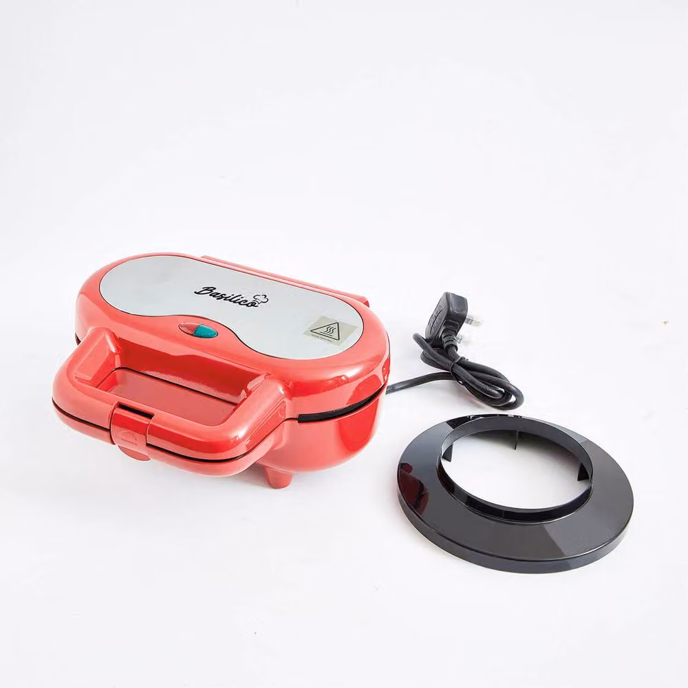 Basilico 1200W Deep-Fill Pie and Quiche Maker in Red and Black with Non-Stick Moulds and Pastry Cutter – 3