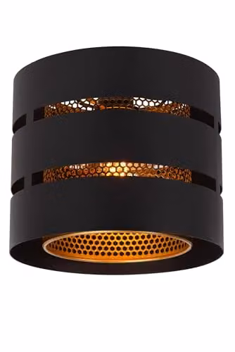 Lucide Rosas Black Metal Flush Ceiling Light, Diameter: 26 cm – 1