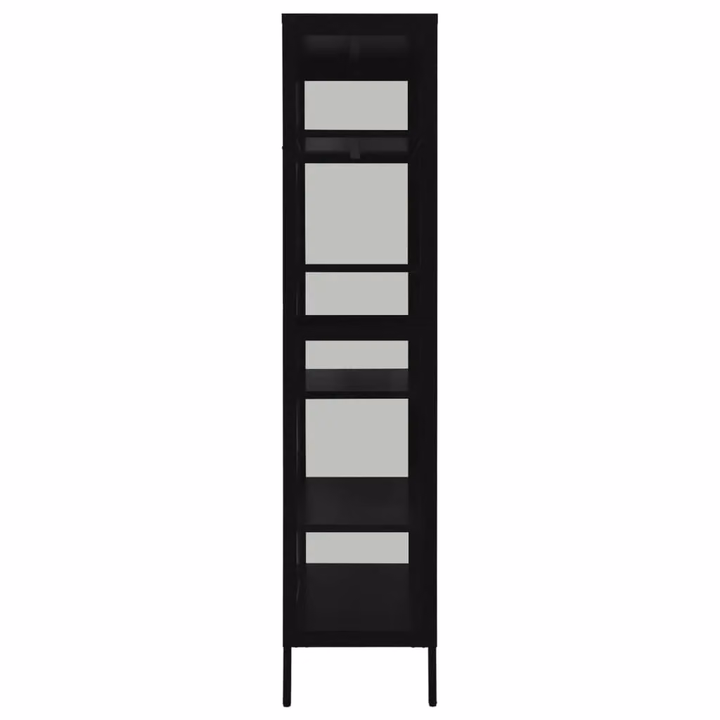 Berkfield Home Black Modern Display Cabinet with Glass Doors and Internal Shelves, W/D/H: 90 x 40 x 180 cm – 3