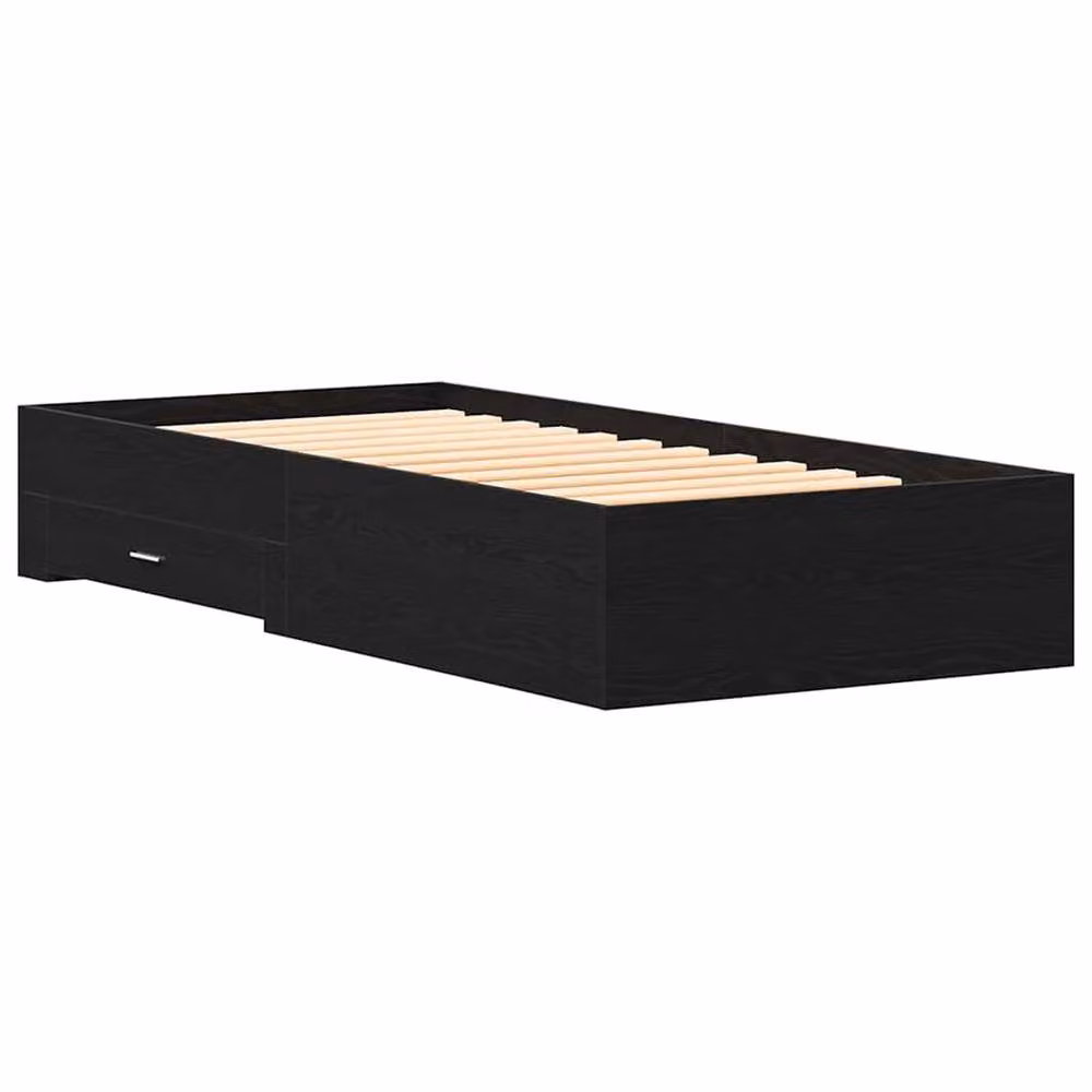 Berkfield Home Modern Bed Frame in Black Oak, W/D/H: 90 x 190 cm – 3