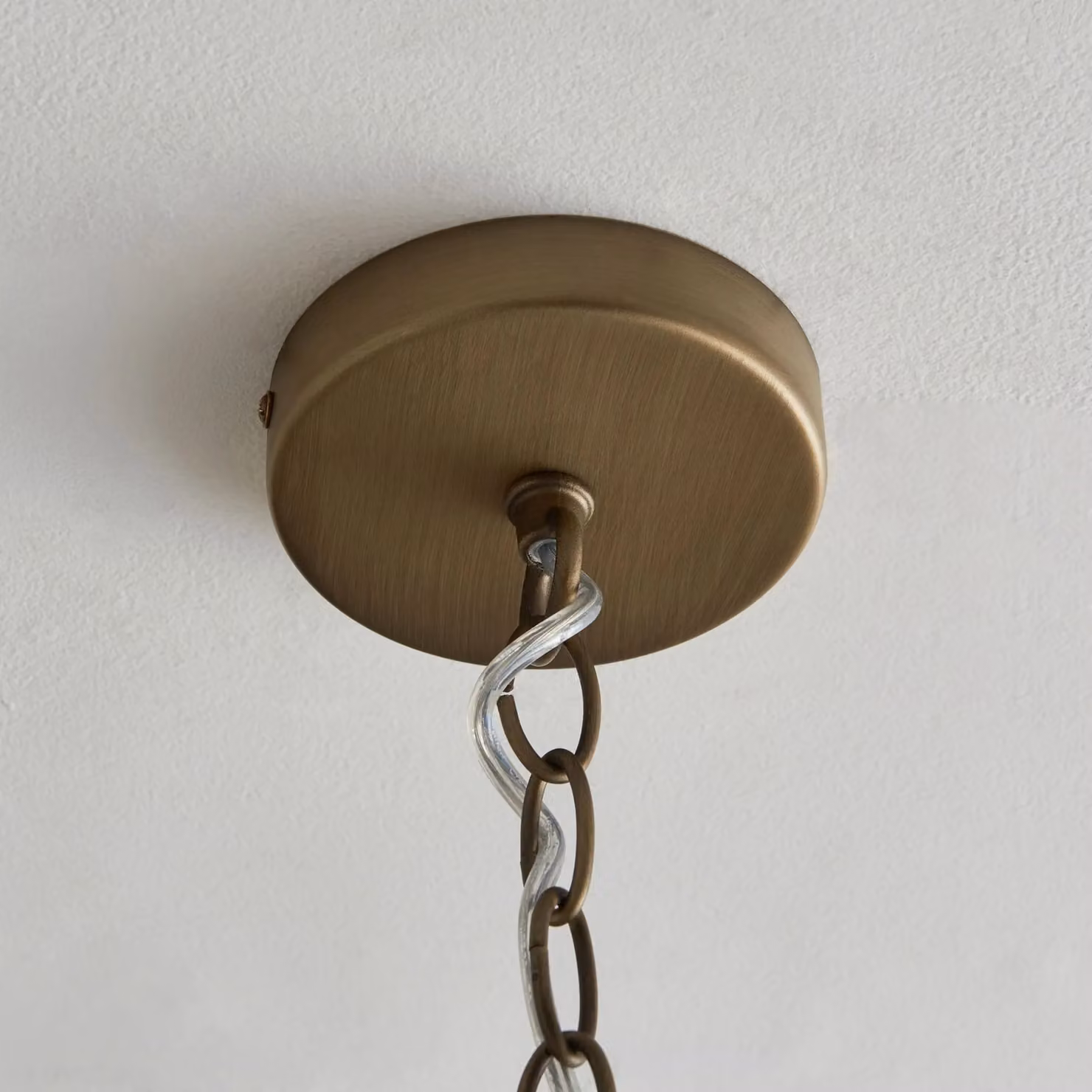 Pagazzi Resto Crystal and Antique Brass Pendant Ceiling Light in Gold – 3