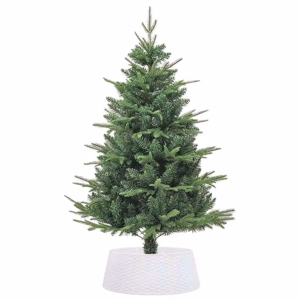 Berkfield Home White Plastic Christmas Tree Skirt, Diameter: 65 cm, Height: 23 cm – 2
