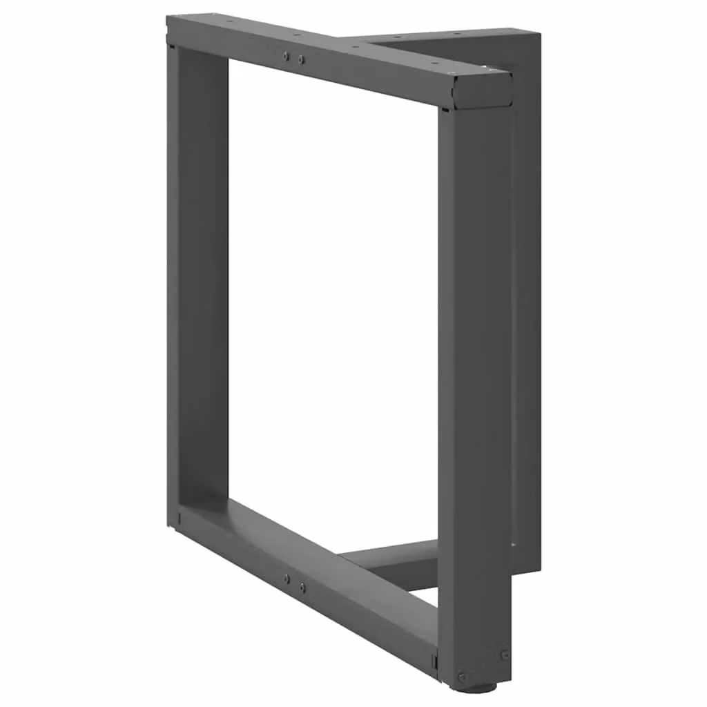Berkfield Home T-Shaped Dining Table Legs, 2 Piece Anthracite and Black Steel Set, W/D/H: 70 x 35 x 72-73 cm – 2