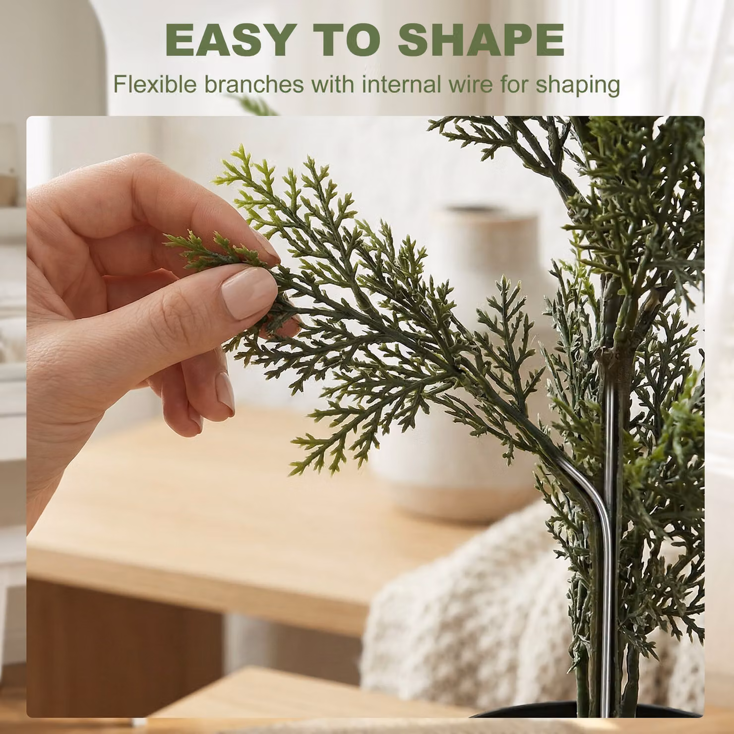 HOMCOM Set of 2 Green Decorative Artificial Cypress Trees with Weighted Pots, Height: 120 cm – 6