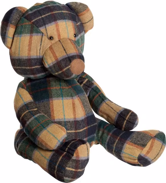 Orsina Green Checked Bear Door Stop