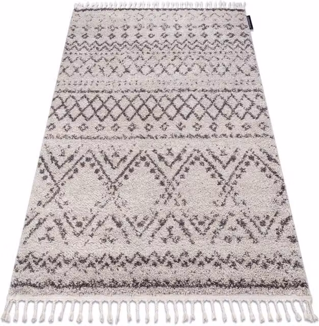 RugsX Berber Geometric Boho Rectangular Rug in Yellow and Grey, W: 200 cm, L: 290 cm