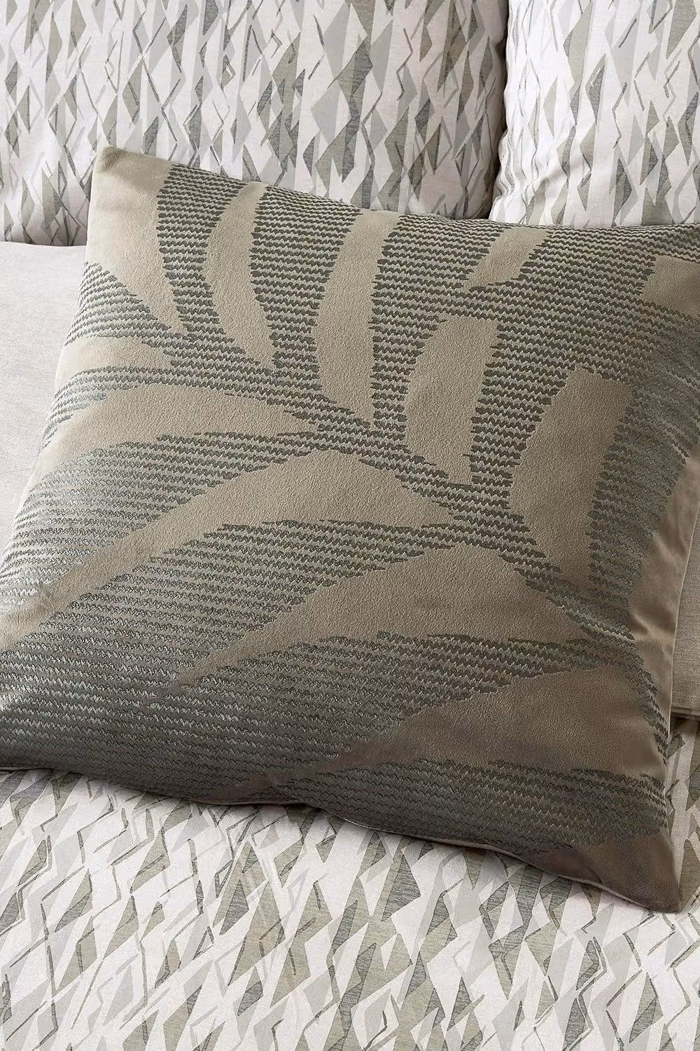 Nalu Kohala Floral Square Velvet Cushion in Green, W x D: 45 x 45 cm – 2