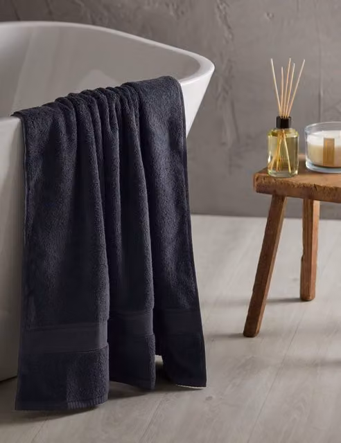 M&S Super Soft Pure Cotton Black Towel
