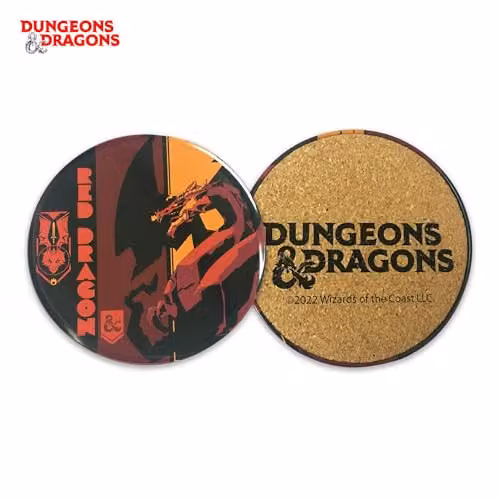 FaNaTtik Dungeons & Dragons Monsters Set of 4 Round Printed Metal and Cork Non-Slip Coasters in Multicolour – 3