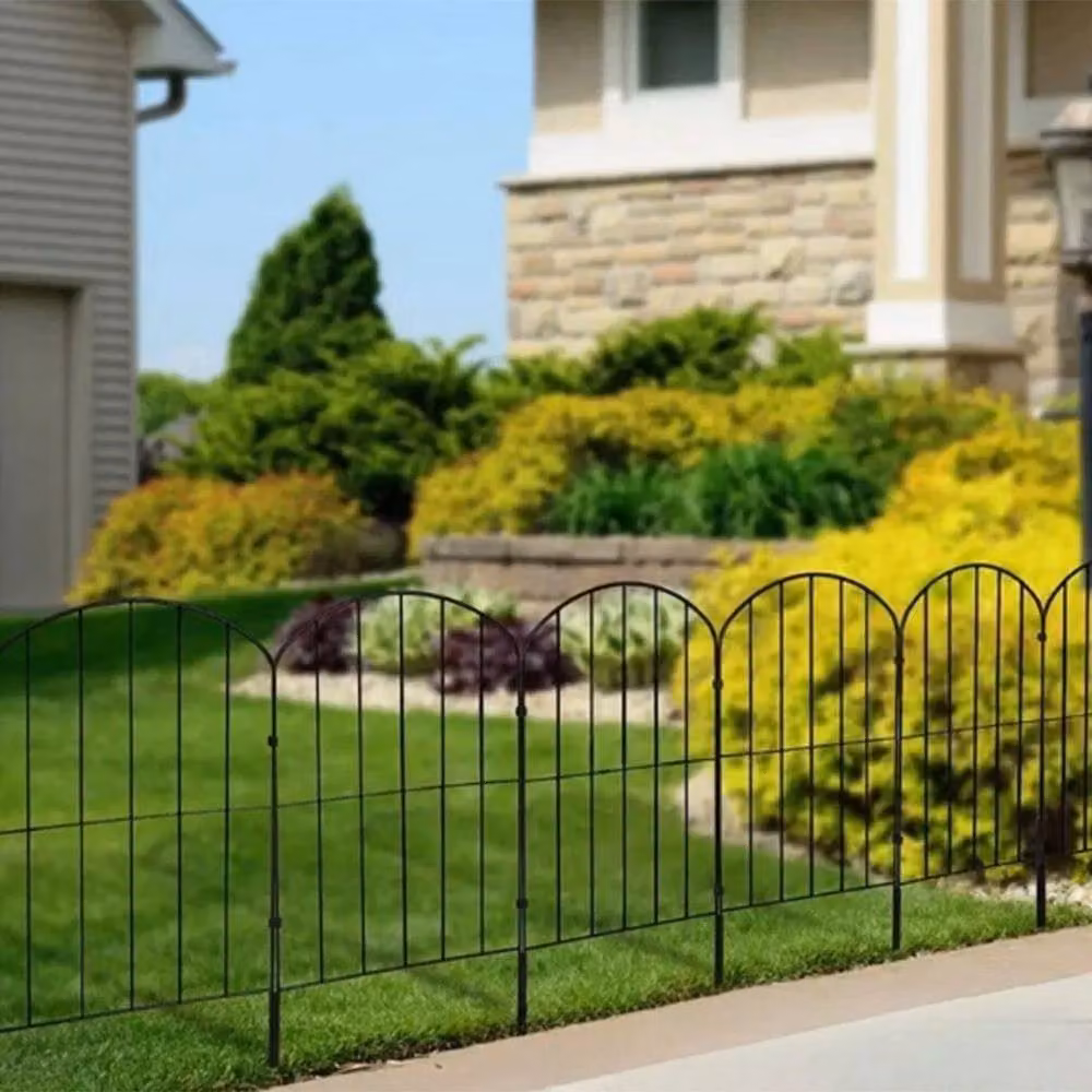 KORVIXA 10-Piece Black Metal Garden Fence Animal Barrier, Height: 100 cm – 2