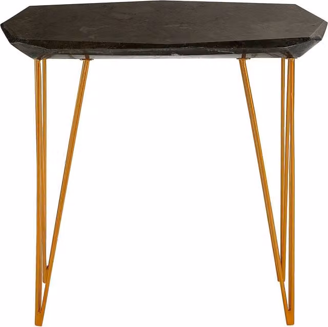 Fifty Five South Glamour Marble and Metal Side Table in Black, White and Gold