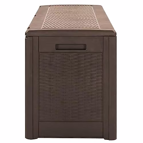 vidaXL Brown Plastic Garden Storage Box W/D/H: 119 x 48 x 60 cm – 3