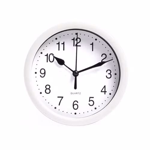 OHS Modern Round Analogue Quartz Wall Clock in White and Black – 1