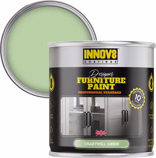 Innov8 Coatings Designer Furniture Paint in Green with a Satin Finish, 0.75 l