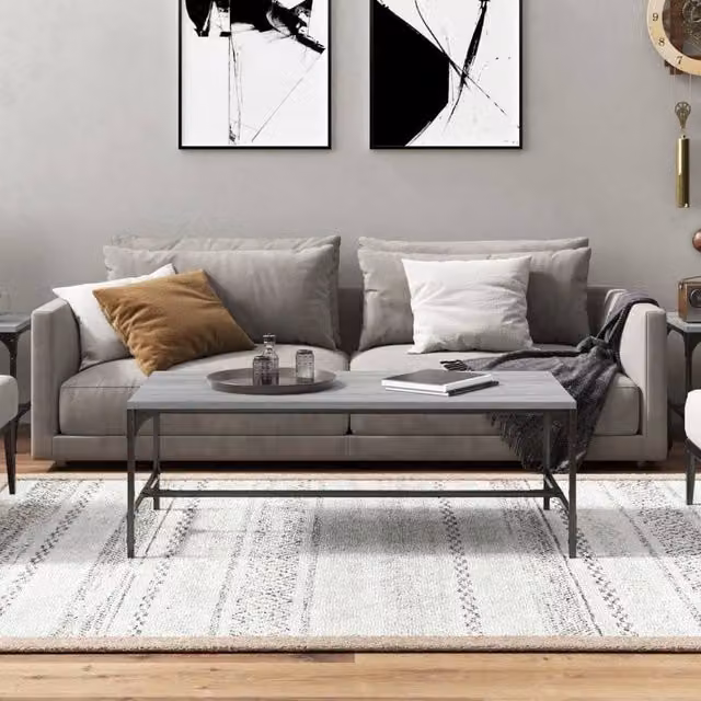 Berkfield Home Decorative Coffee Table in Grey Sonoma, W/D/H: 100 x 50 x 35 cm