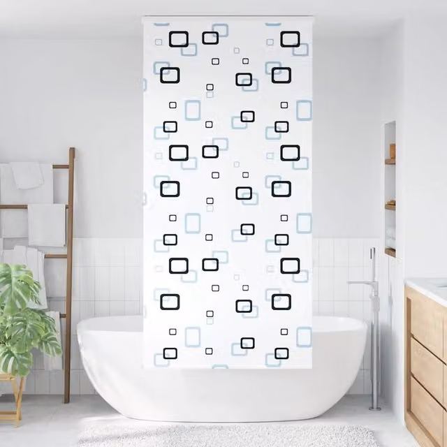 Berkfield Home White Opaque Shower Roller Blind with Cassette, W: 110 cm, H: 240 cm