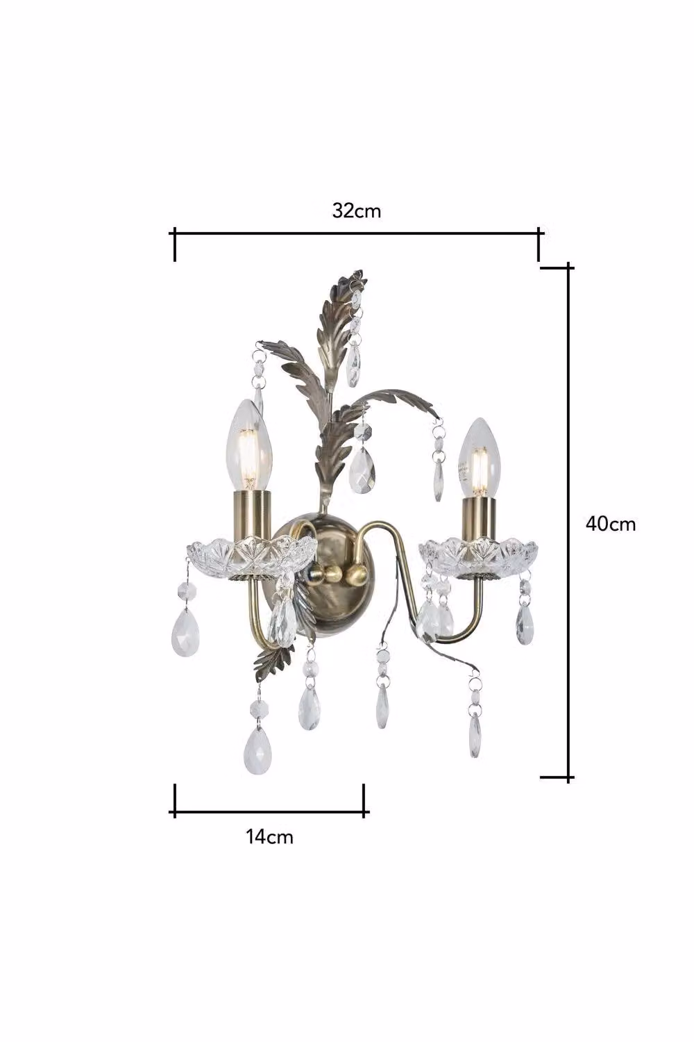 BHS Lighting Paisley Antique Brass Up and Down Wall Light in Gold – 3