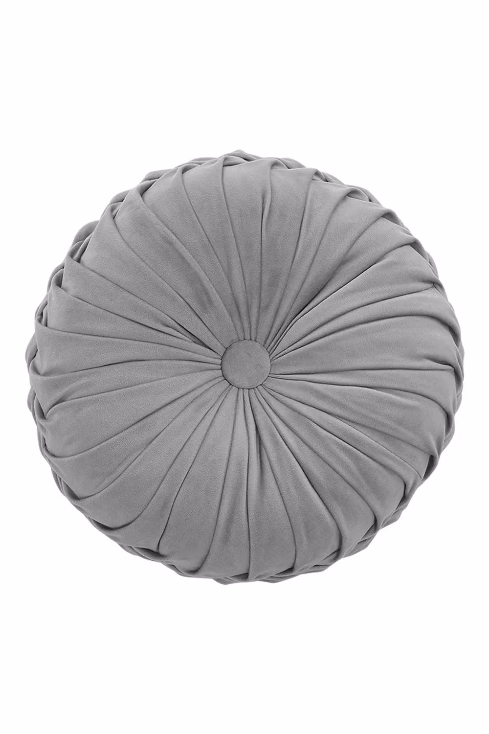 Living and Home Grey Round Velvet Decorative Throw Pillow, Diameter: 35 cm – 4