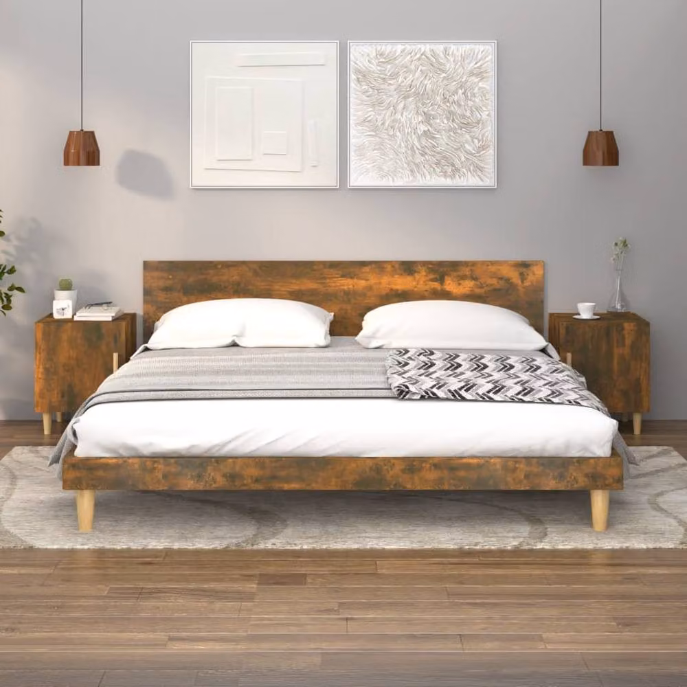 Berkfield Home Elegant Bedside Cabinets, Set of 2, Smoked Oak Brown, W/D/H: 40 x 40 x 50 cm – 2