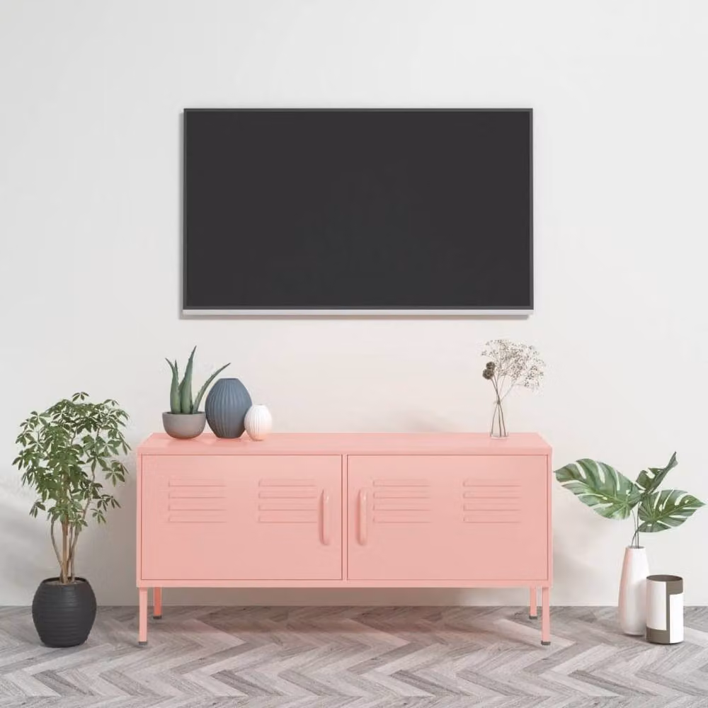 Berkfield Home Pink Metal TV Cabinet W/D/H: 105 x 35 x 50 cm – 2