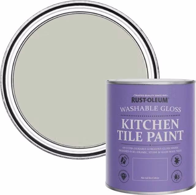 Rust-Oleum Water-Based Kitchen Tile Paint in Gloss Finish, Green, 0.75 l