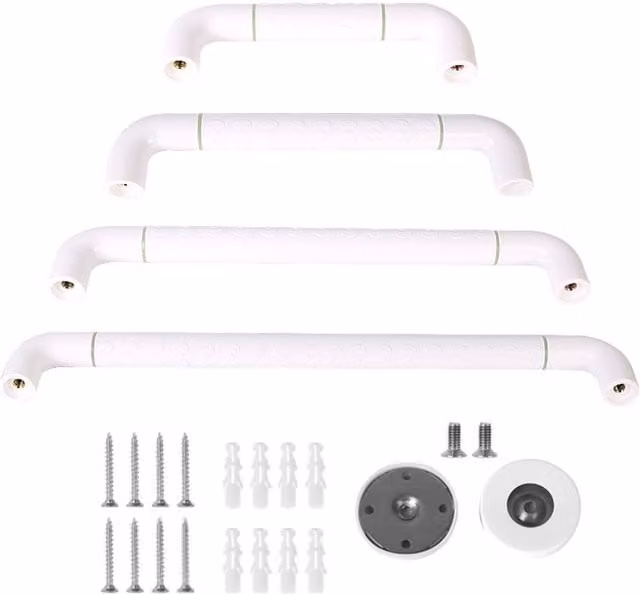 KDMD Non-Slip Stainless Steel Shower Grab Rail in White, Length: 39.5 cm