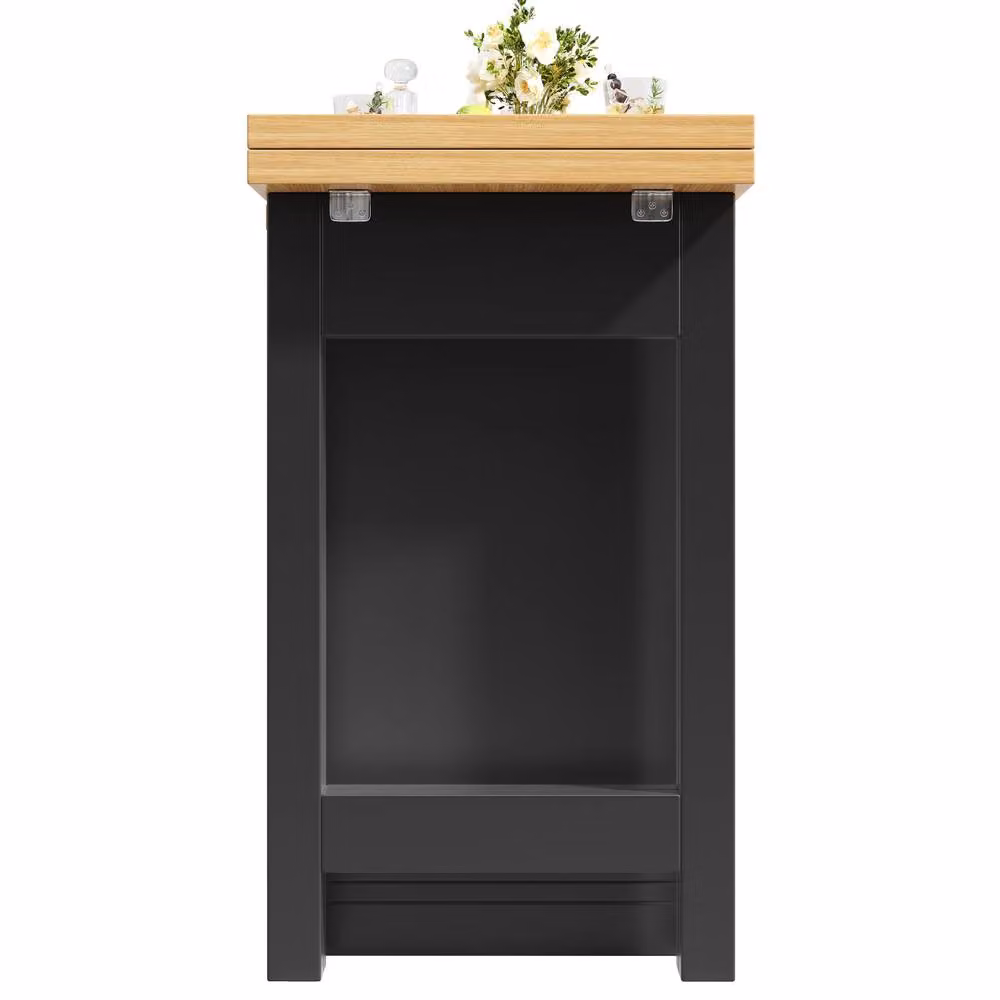 BTM Extendable Sideboard Dining Table with Wine Rack and Storage Drawers in Black – 7