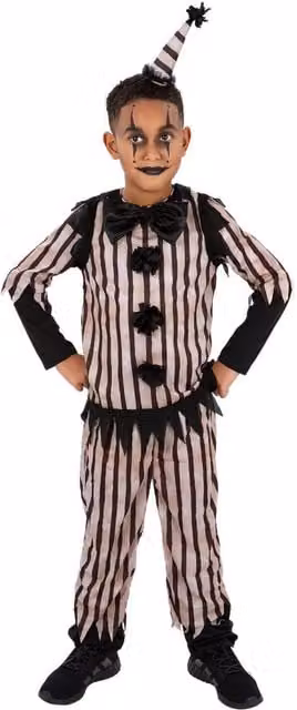 Smiffys Boys Vintage Clown Costume Set in Black, White and Multicolour