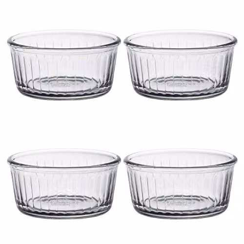 Duralex Transparent Glass Ramekins, Pack of 4, 8.5cm