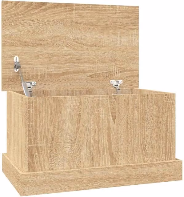 Berkfield Home Sonoma Oak Storage Box in Beige, W/D/H: 50 x 30 x 28 cm