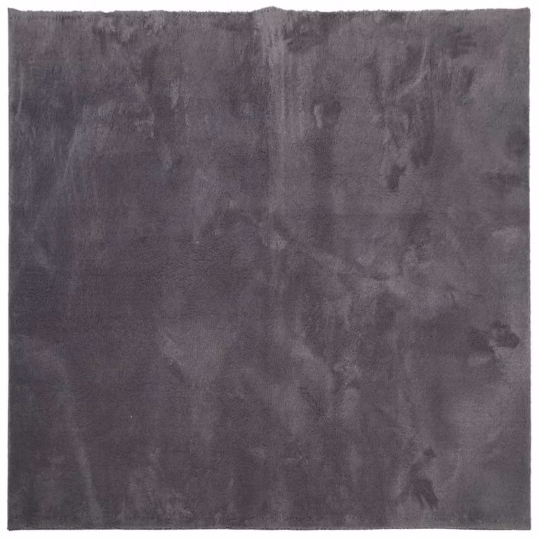 Berkfield Home Round Short Pile Soft and Washable Anthracite Rug, Diameter: 120 cm