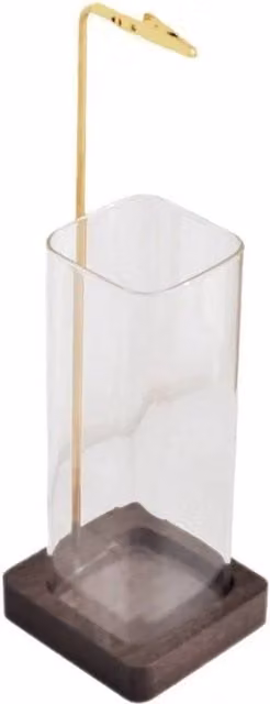 SPETLEK Modern Brown Glass Tabletop Incense Holder for Sticks