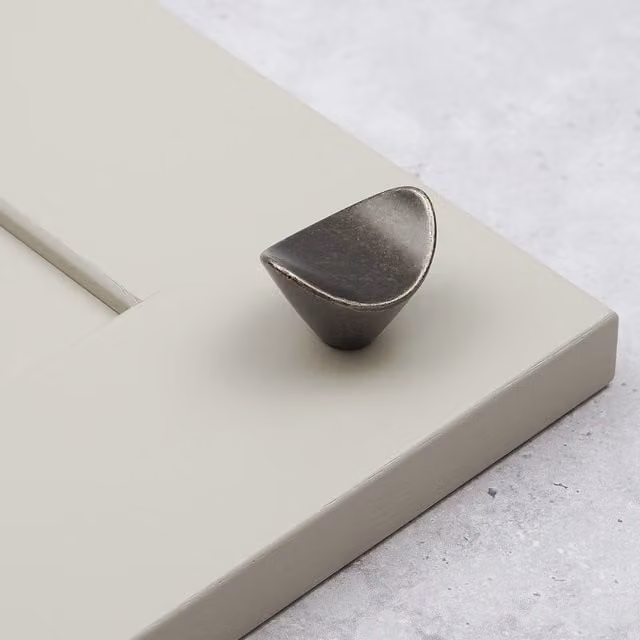 Handle & Home Brushed Zinc Oval Concave Cabinet Knob in Gold, Silver or Grey