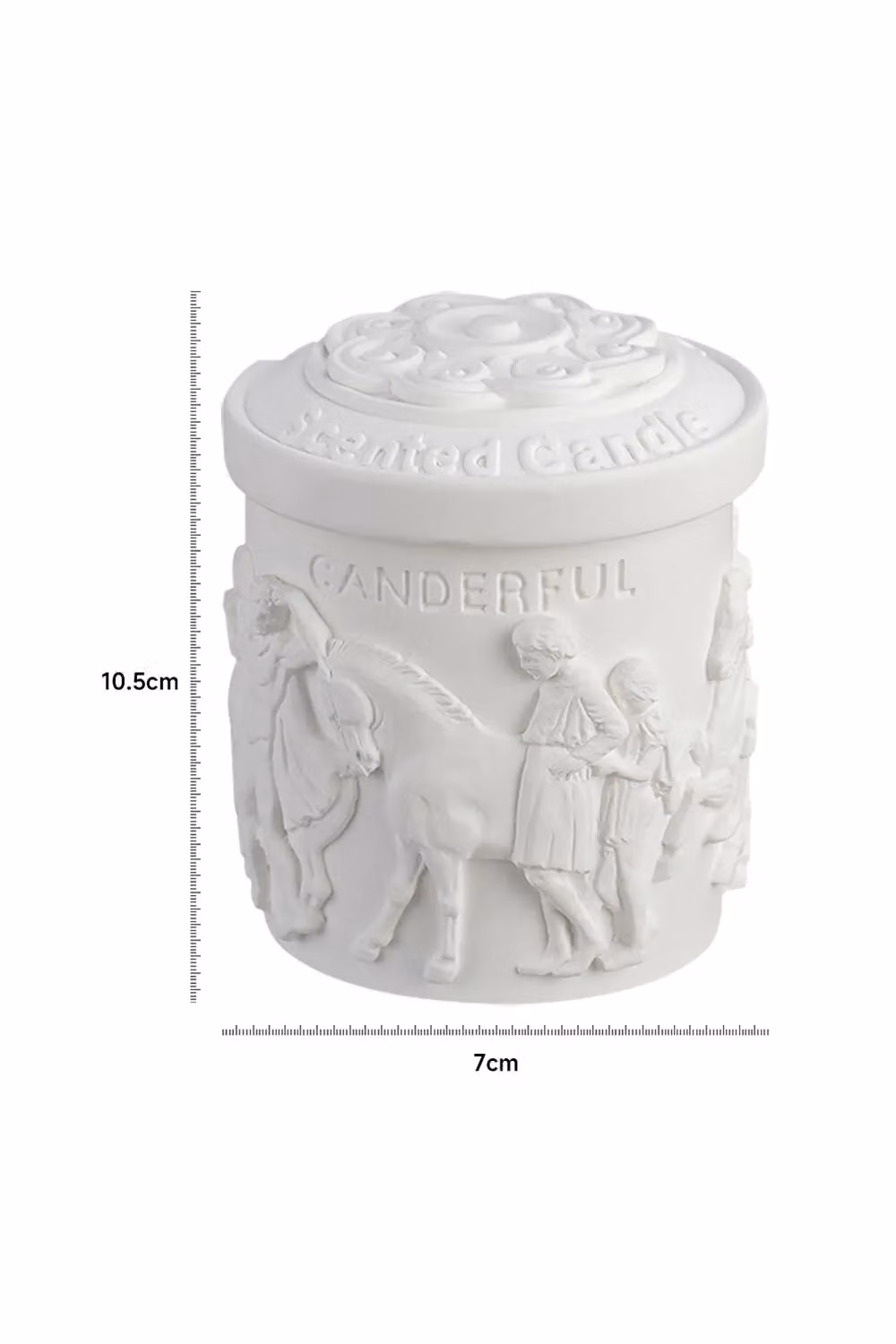 Living and Home Advanced Retro Cameo Scented Pillar Candle in White with Fresh Floral Fragrance – 4