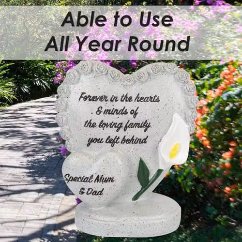VFM e-Store Memorial Flower Pot Ornament, Grey, W: 15 cm, D: 13 cm, H: 15 cm – 4