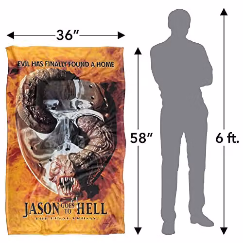 Warner Bros. Friday The 13th Jason Goes To Hell Multicolour Super Soft Fleece Throw Blanket, W/D/H: 91 x 147 cm – 2