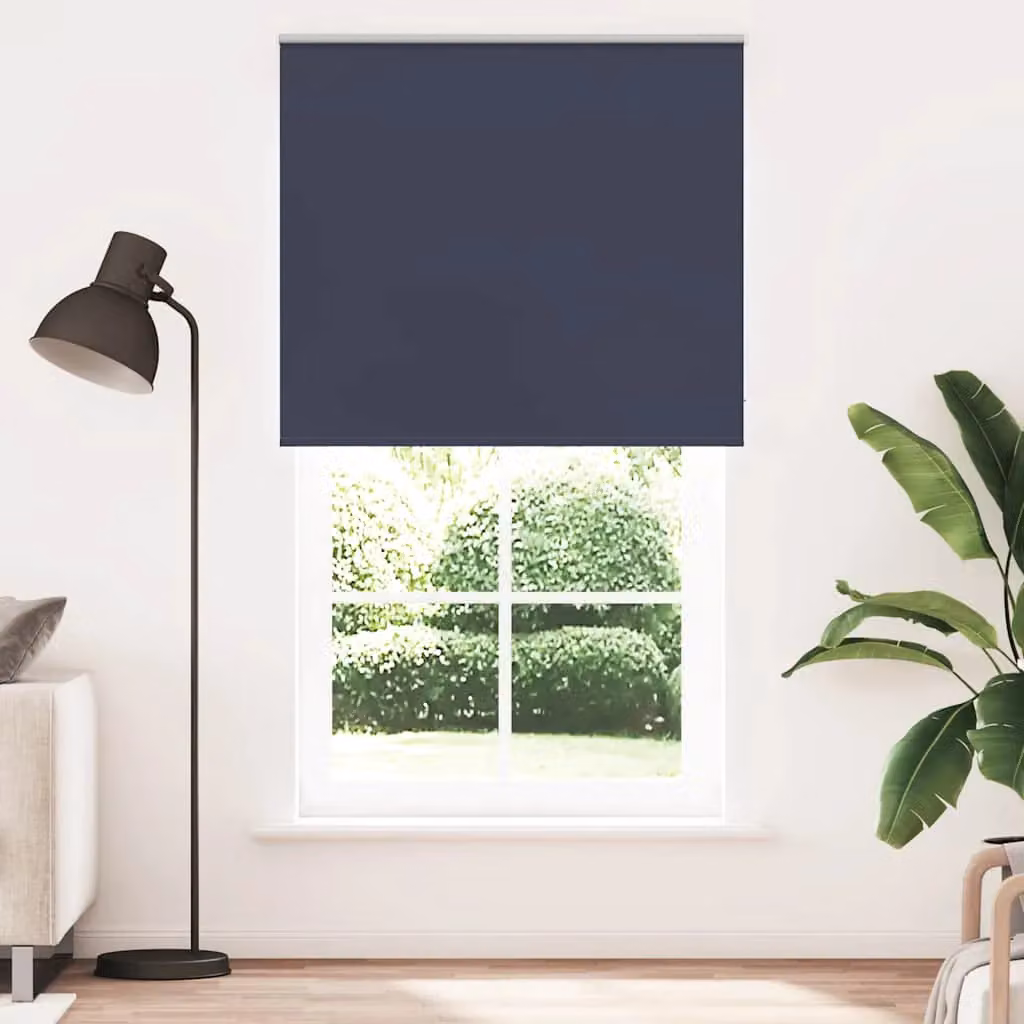 Berkfield Home Marine Blackout Roller Blind, Blue Polyester, W: 130 cm, H: 230 cm – 2
