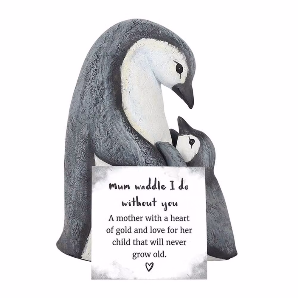 Uniqueful Women's Mum Waddle I Do Without You Penguin Ornament in Grey – 2