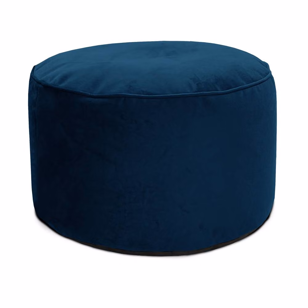rucomfy Velvet Pouffe Indoor Bean Bag Footstool in Dark Blue – 3