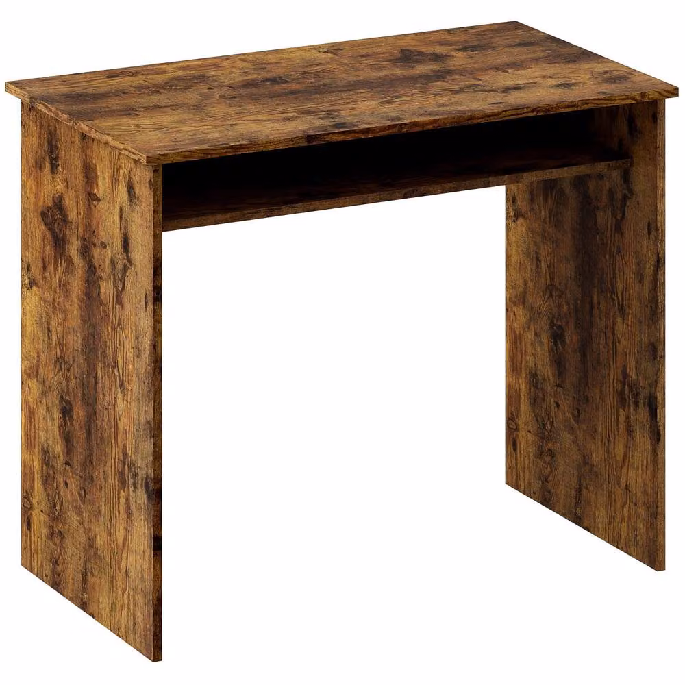Wyld Haus Nonoel Wood Effect Writing Desk with Shelving in Brown, W: 90 cm – 2