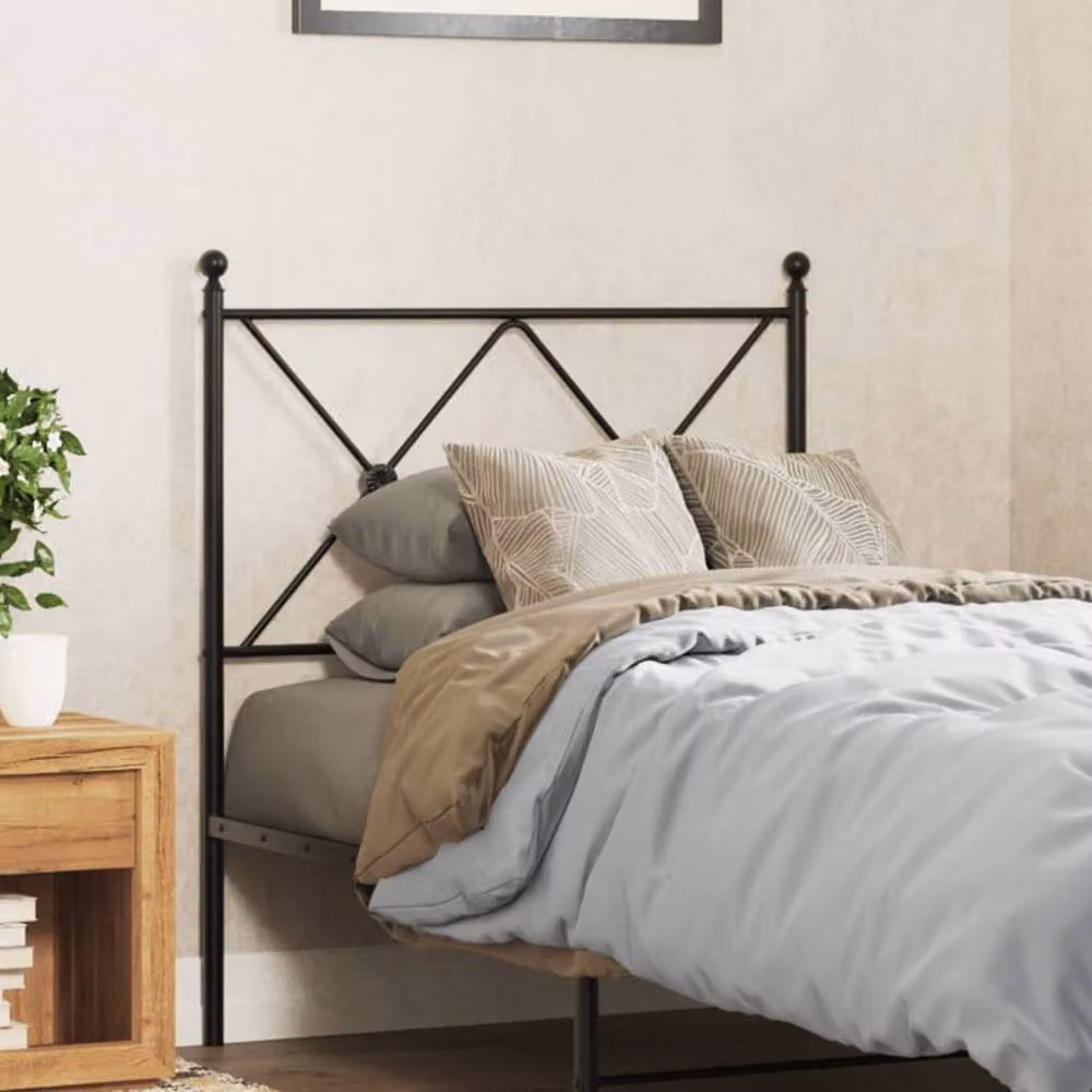 Berkfield Home Metal Headboard in Black, Width: 75 cm – 2