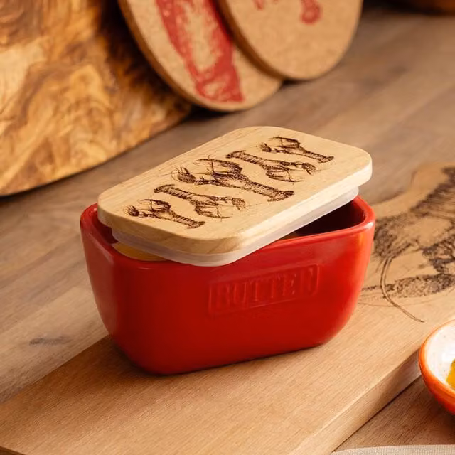 Selbrae House Red Ceramic Lobster Butter Dish