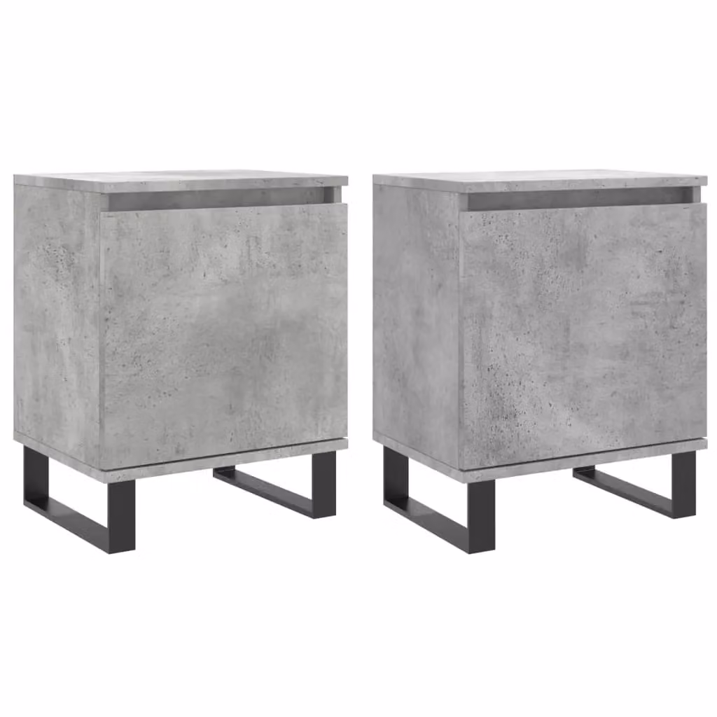 Berkfield Home Set of 2 Bedside Cabinets in Concrete Grey, W: 40 cm, D: 30 cm, H: 50 cm – 2