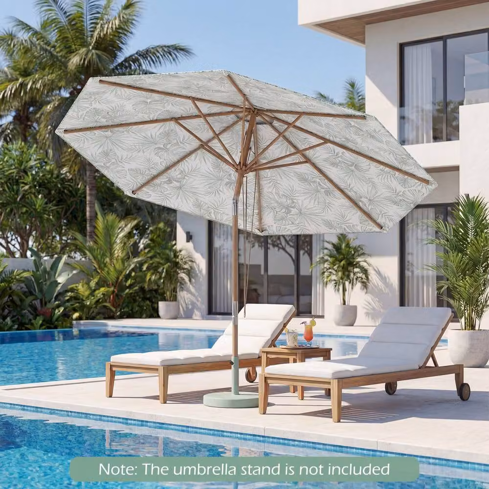 Costway 270cm Green Patio Umbrella Garden Parasol with Vented Top and Pulley Lift – 2