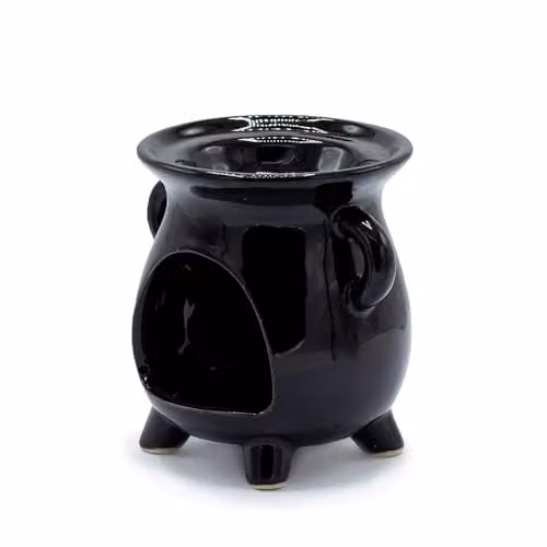 Serenityy Tree of Life Cauldron Ceramic Oil Burner in Black