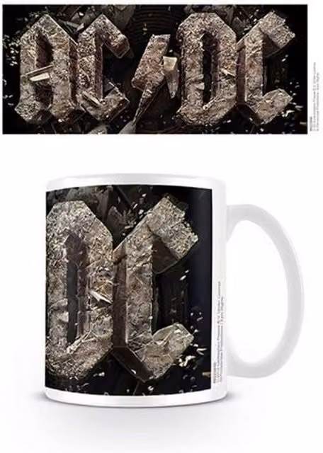 AC/DC Rock Or Bust Ceramic Mug in Black, White and Yellow