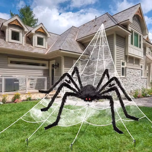 Garwarm Halloween Hanging Spider for Indoor and Outdoor Decor in Black, Red and Multicolour – 1