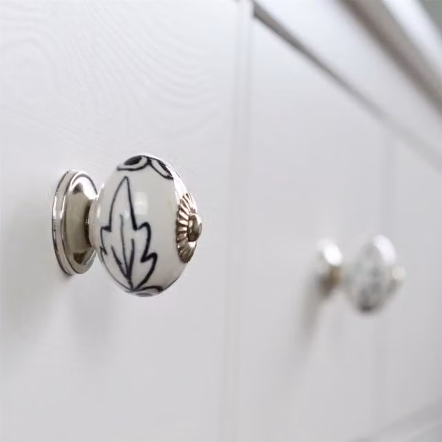 Nicola Spring Black Ceramic Cabinet Knobs, Pack of 24