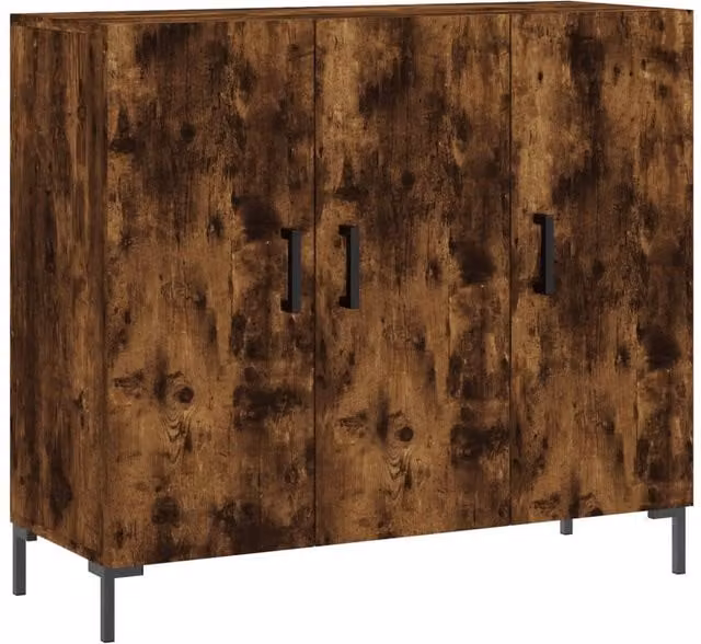 Berkfield Home Modern Smoked Oak Sideboard in Brown, W/D/H: 90 x 34 x 80 cm – 1